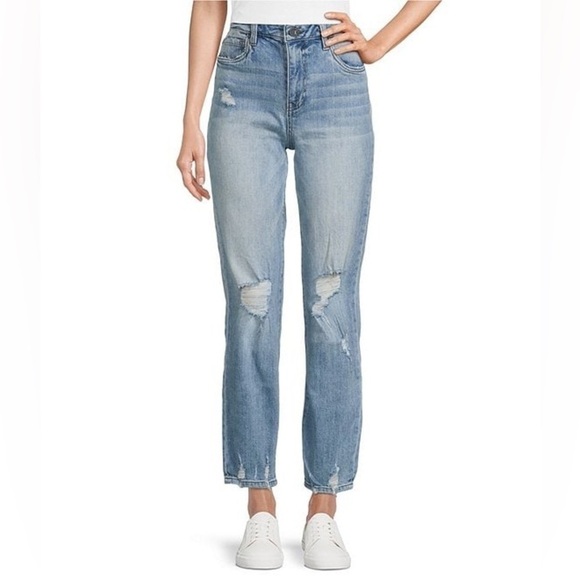 Kut From the Kloth Reese High Rise Fab AB Distressed Straight Ankle Jeans 18 - Picture 1 of 11